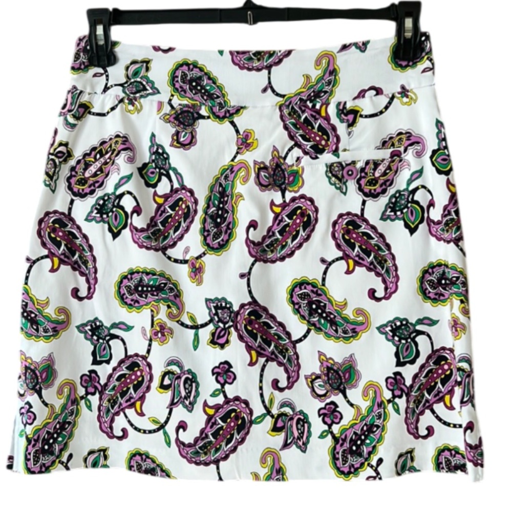 NWOT EP Pro Paisley Print Notting Hill White Multi Women's Golf Skort Sz Small